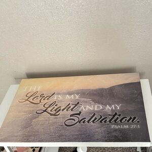 Inspirational Wall Art with Psalm 27:1 Quote